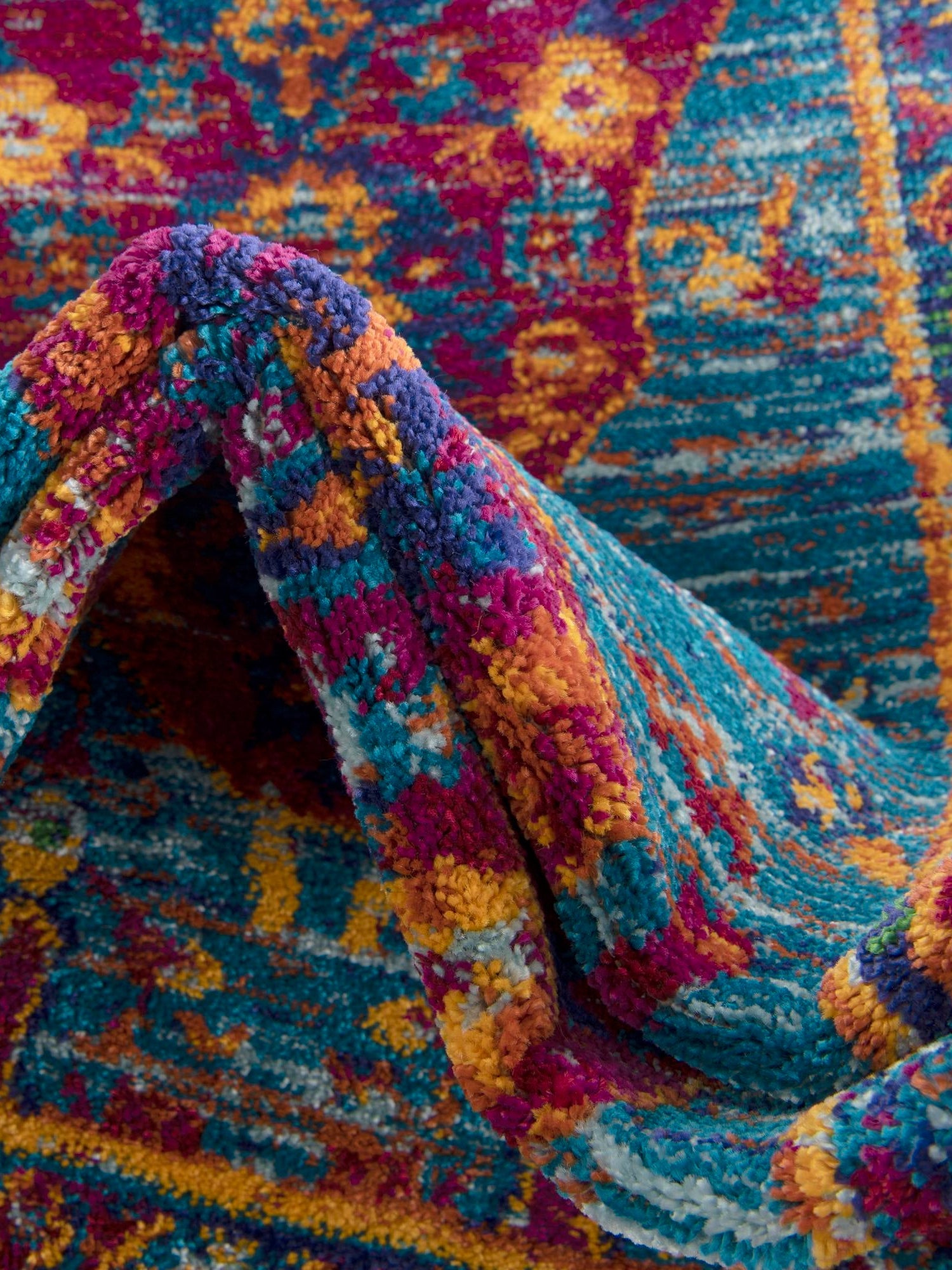 Pink Blue 2' x 3' 1 Calypso Rectangle Area Rug 100% Polypropylene With Cotton Backing Colorful Vivid Traditional Design Carpet for Living Office Dining Rooms for Sale at Rug Engine