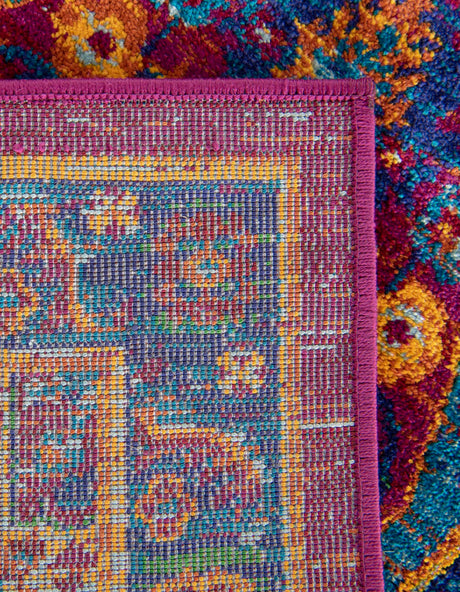 Pink Blue 7' 10 x 10' Calypso Rectangle Area Rug 100% Polypropylene With Cotton Backing Colorful Vivid Traditional Design Carpet for Living Office Dining Rooms for Sale at Rug Engine
