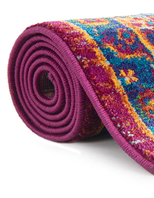 Pink Blue 5' 3 x 8' Calypso Rectangle Area Rug 100% Polypropylene With Cotton Backing Colorful Vivid Traditional Design Carpet for Living Office Dining Rooms for Sale at Rug Engine