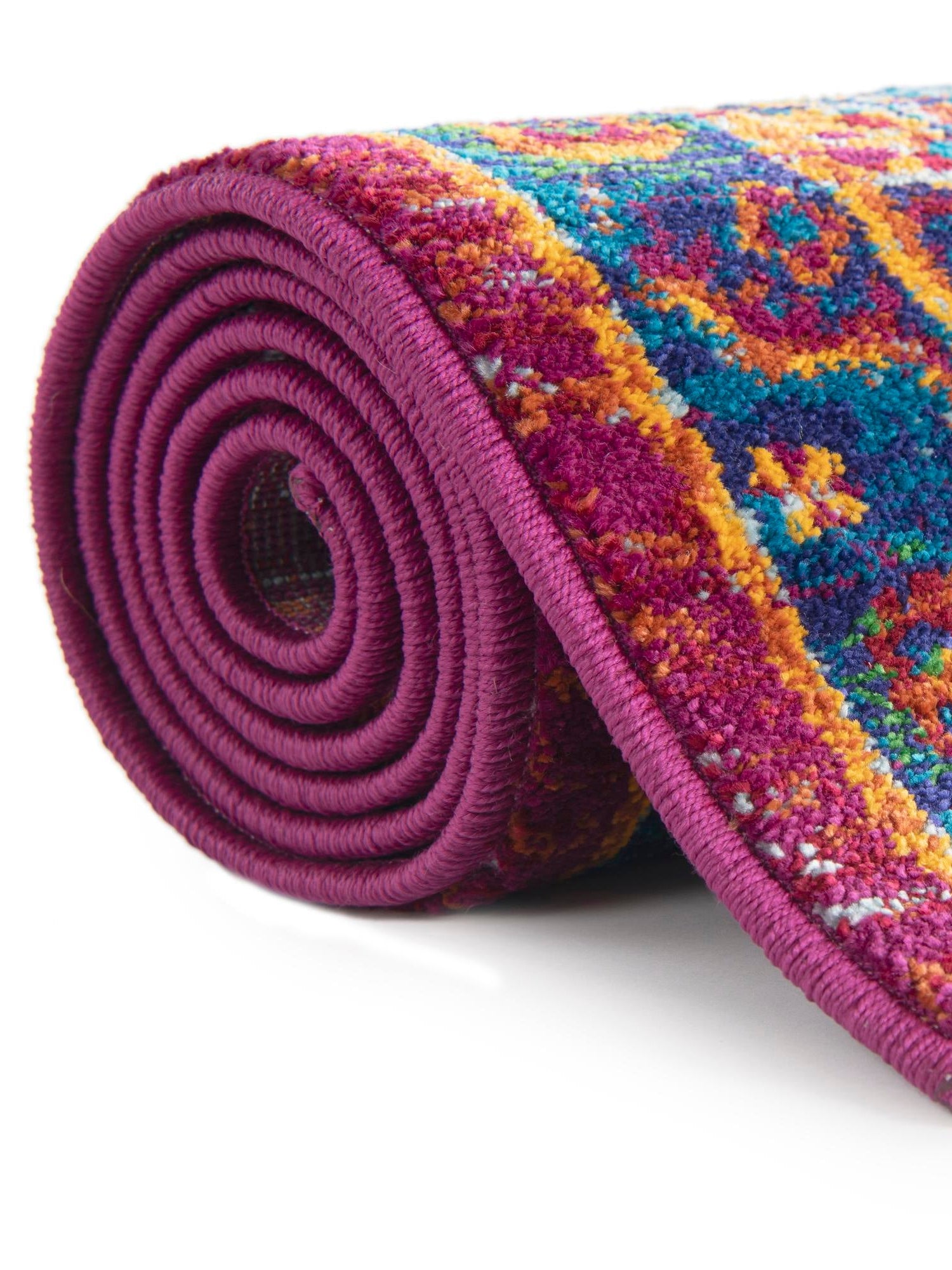 Pink Blue 4' 1 x 6' 1 Calypso Rectangle Area Rug 100% Polypropylene With Cotton Backing Colorful Vivid Traditional Design Carpet for Living Office Dining Rooms for Sale at Rug Engine