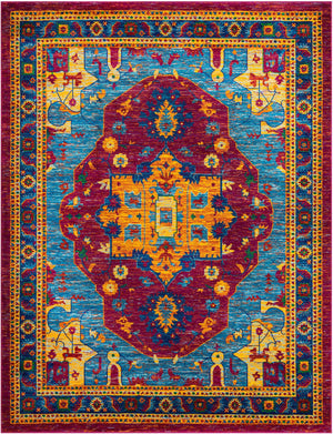 Pink Blue 7' 10 x 10' Calypso Rectangle Area Rug 100% Polypropylene With Cotton Backing Colorful Vivid Traditional Design Carpet for Living Office Dining Rooms for Sale at Rug Engine