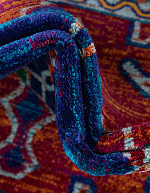 Rust Red Blue 2' x 6' 1 Calypso Runner Area Rug 100% Polypropylene With Cotton Backing Colorful Vivid Traditional Design Carpet for Living Office Dining Rooms for Sale at Rug Engine