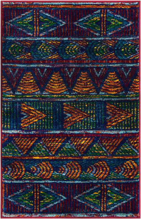 Multicolor 2' x 3' 1 Calypso Rectangle Area Rug 100% Polypropylene With Cotton Backing Colorful Vivid Traditional Design Carpet for Living Office Dining Rooms for Sale at Rug Engine
