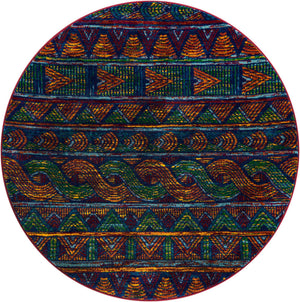 Multicolor 4' 1 x 4' 1 Calypso Round Area Rug 100% Polypropylene With Cotton Backing Colorful Vivid Traditional Design Carpet for Living Office Dining Rooms for Sale at Rug Engine