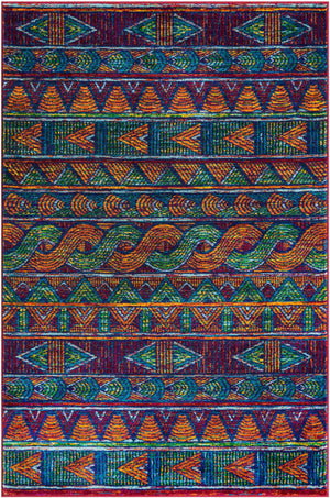 Multicolor 4' 1 x 6' 1 Calypso Rectangle Area Rug 100% Polypropylene With Cotton Backing Colorful Vivid Traditional Design Carpet for Living Office Dining Rooms for Sale at Rug Engine