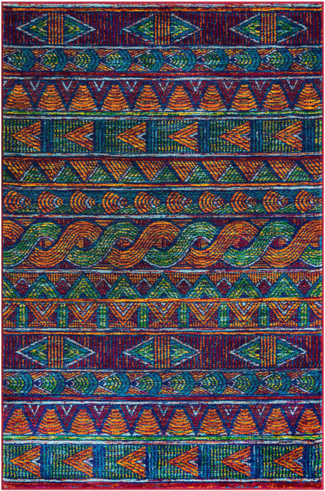 Multicolor 4' 1 x 6' 1 Calypso Rectangle Area Rug 100% Polypropylene With Cotton Backing Colorful Vivid Traditional Design Carpet for Living Office Dining Rooms for Sale at Rug Engine