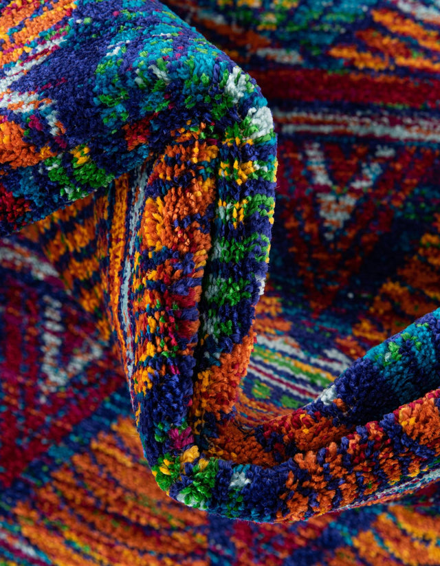 Multicolor 2' 7 x 12' Calypso Runner Area Rug 100% Polypropylene With Cotton Backing Colorful Vivid Traditional Design Carpet for Living Office Dining Rooms for Sale at Rug Engine