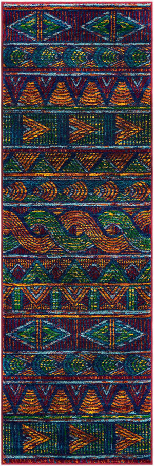 Multicolor 2' x 6' 1 Calypso Runner Area Rug 100% Polypropylene With Cotton Backing Colorful Vivid Traditional Design Carpet for Living Office Dining Rooms for Sale at Rug Engine