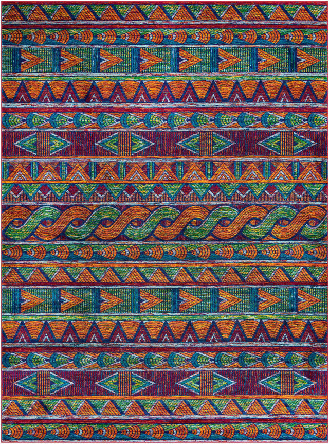 Multicolor 9' x 12' Calypso Rectangle Area Rug 100% Polypropylene With Cotton Backing Colorful Vivid Traditional Design Carpet for Living Office Dining Rooms for Sale at Rug Engine