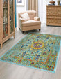 Aqua 4' 1 x 6' 1 Calypso Rectangle Area Rug 100% Polypropylene With Cotton Backing Colorful Vivid Traditional Design Carpet for Living Office Dining Rooms for Sale at Rug Engine