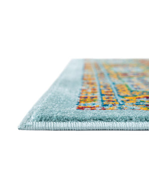 Aqua 2' 7 x 12' Calypso Runner Area Rug 100% Polypropylene With Cotton Backing Colorful Vivid Traditional Design Carpet for Living Office Dining Rooms for Sale at Rug Engine