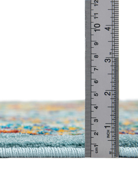 Aqua 7' 10 x 7' 10 Calypso Round Area Rug 100% Polypropylene With Cotton Backing Colorful Vivid Traditional Design Carpet for Living Office Dining Rooms for Sale at Rug Engine
