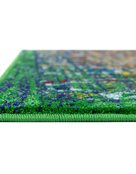 Green 7' 10 x 10' Calypso Rectangle Area Rug 100% Polypropylene With Cotton Backing Colorful Vivid Traditional Design Carpet for Living Office Dining Rooms for Sale at Rug Engine