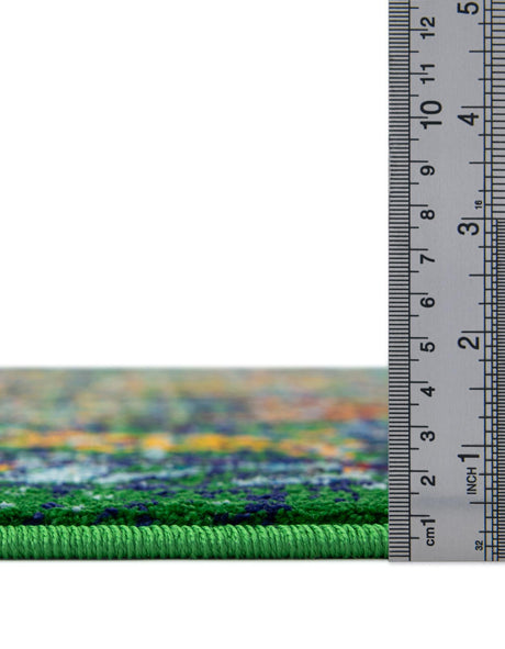 Green 2' x 6' 1 Calypso Runner Area Rug 100% Polypropylene With Cotton Backing Colorful Vivid Traditional Design Carpet for Living Office Dining Rooms for Sale at Rug Engine