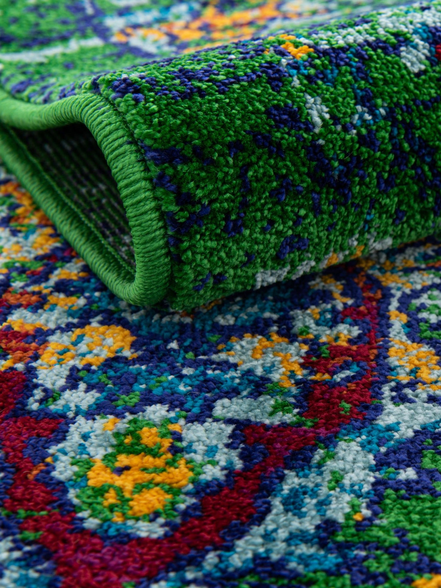 Green 4' 1 x 4' 1 Calypso Round Area Rug 100% Polypropylene With Cotton Backing Colorful Vivid Traditional Design Carpet for Living Office Dining Rooms for Sale at Rug Engine