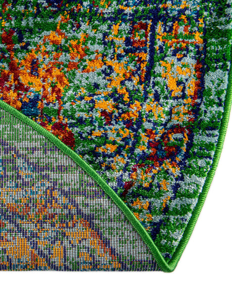 Green 7' 10 x 7' 10 Calypso Round Area Rug 100% Polypropylene With Cotton Backing Colorful Vivid Traditional Design Carpet for Living Office Dining Rooms for Sale at Rug Engine