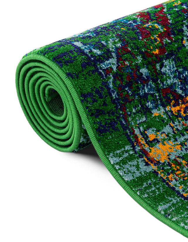 Green 7' 10 x 7' 10 Calypso Round Area Rug 100% Polypropylene With Cotton Backing Colorful Vivid Traditional Design Carpet for Living Office Dining Rooms for Sale at Rug Engine