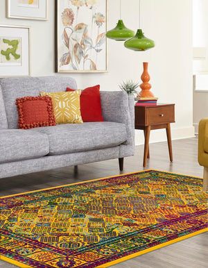 Multicolor 4' 1 x 6' 1 Calypso Rectangle Area Rug 100% Polypropylene With Cotton Backing Colorful Vivid Traditional Design Carpet for Living Office Dining Rooms for Sale at Rug Engine