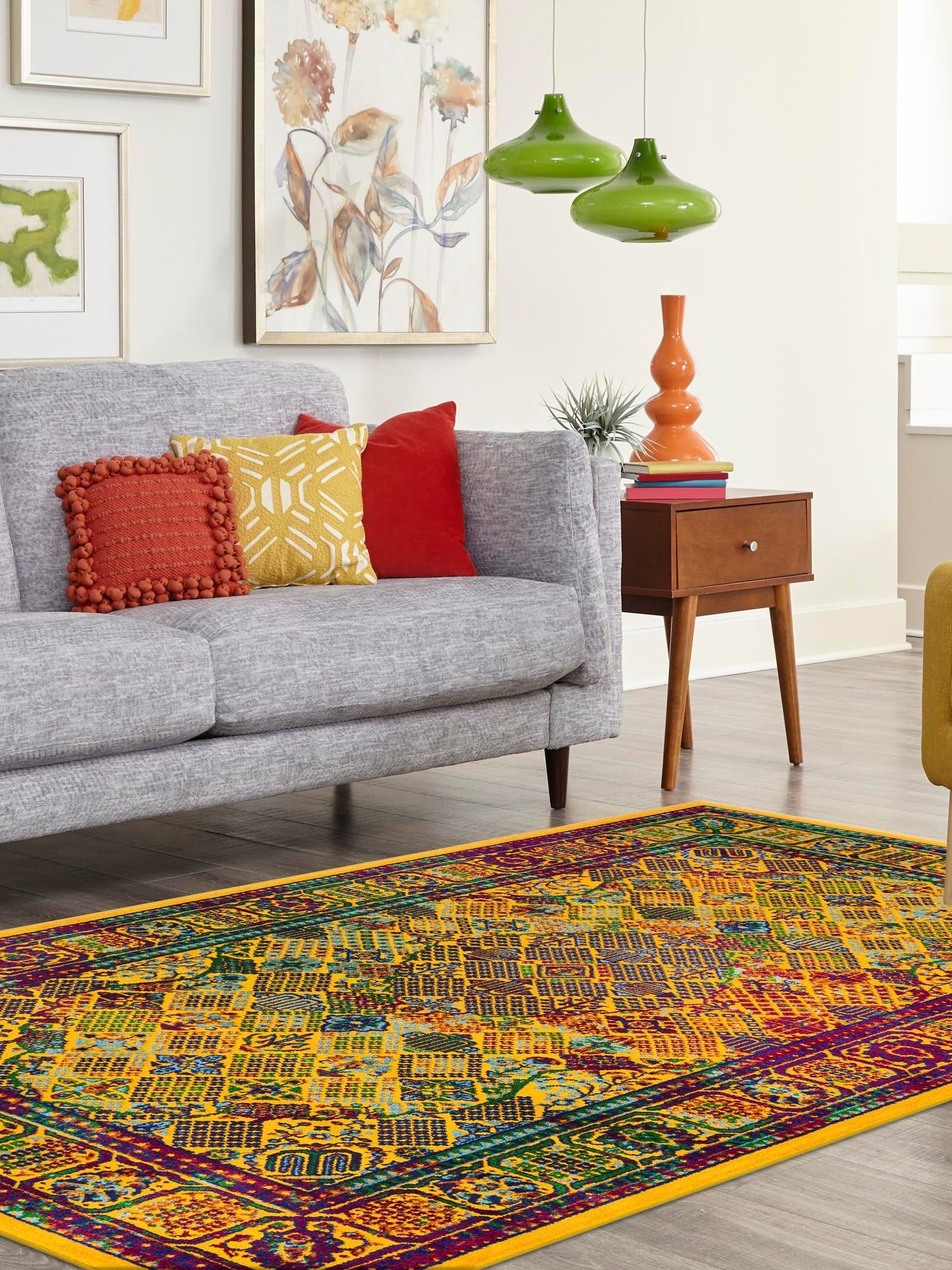 Multicolor 7' 10 x 10' Calypso Rectangle Area Rug 100% Polypropylene With Cotton Backing Colorful Vivid Traditional Design Carpet for Living Office Dining Rooms for Sale at Rug Engine