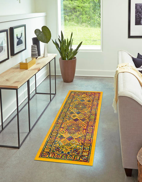 Multicolor 2' 7 x 12' Calypso Runner Area Rug 100% Polypropylene With Cotton Backing Colorful Vivid Traditional Design Carpet for Living Office Dining Rooms for Sale at Rug Engine
