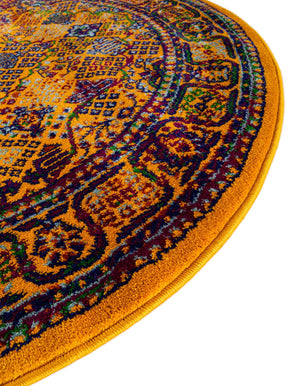 Multicolor 4' 1 x 4' 1 Calypso Round Area Rug 100% Polypropylene With Cotton Backing Colorful Vivid Traditional Design Carpet for Living Office Dining Rooms for Sale at Rug Engine