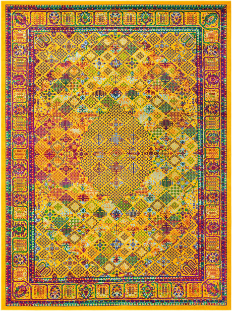 Multicolor 7' 10 x 10' Calypso Rectangle Area Rug 100% Polypropylene With Cotton Backing Colorful Vivid Traditional Design Carpet for Living Office Dining Rooms for Sale at Rug Engine