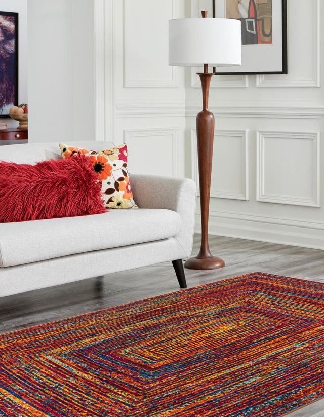 Multicolor 5' 3 x 8' Calypso Rectangle Area Rug 100% Polypropylene With Cotton Backing Colorful Vivid Traditional Design Carpet for Living Office Dining Rooms for Sale at Rug Engine