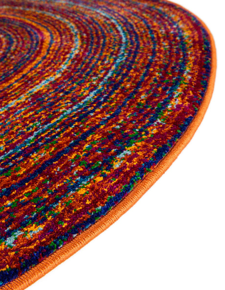 Multicolor 4' 1 x 4' 1 Calypso Round Area Rug 100% Polypropylene With Cotton Backing Colorful Vivid Traditional Design Carpet for Living Office Dining Rooms for Sale at Rug Engine
