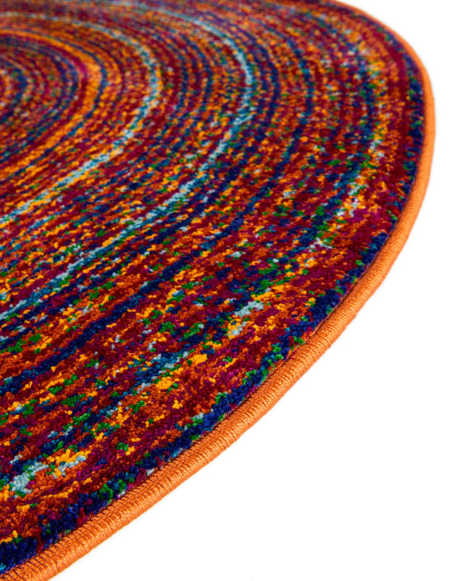 Multicolor 4' 1 x 4' 1 Calypso Round Area Rug 100% Polypropylene With Cotton Backing Colorful Vivid Traditional Design Carpet for Living Office Dining Rooms for Sale at Rug Engine