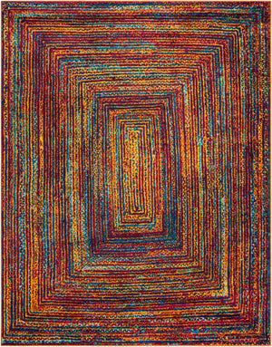 Multicolor 7' 10 x 10' Calypso Rectangle Area Rug 100% Polypropylene With Cotton Backing Colorful Vivid Traditional Design Carpet for Living Office Dining Rooms for Sale at Rug Engine