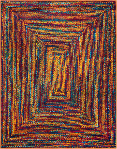 Multicolor 7' 10 x 10' Calypso Rectangle Area Rug 100% Polypropylene With Cotton Backing Colorful Vivid Traditional Design Carpet for Living Office Dining Rooms for Sale at Rug Engine