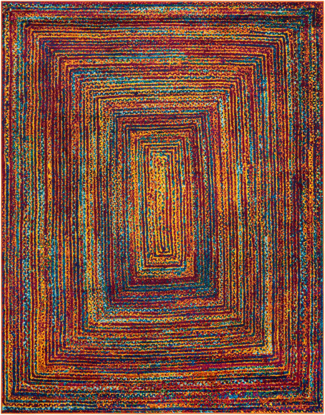 Multicolor 7' 10 x 10' Calypso Rectangle Area Rug 100% Polypropylene With Cotton Backing Colorful Vivid Traditional Design Carpet for Living Office Dining Rooms for Sale at Rug Engine