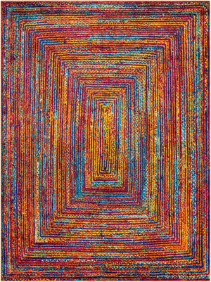 Multicolor 9' x 12' Calypso Rectangle Area Rug 100% Polypropylene With Cotton Backing Colorful Vivid Traditional Design Carpet for Living Office Dining Rooms for Sale at Rug Engine