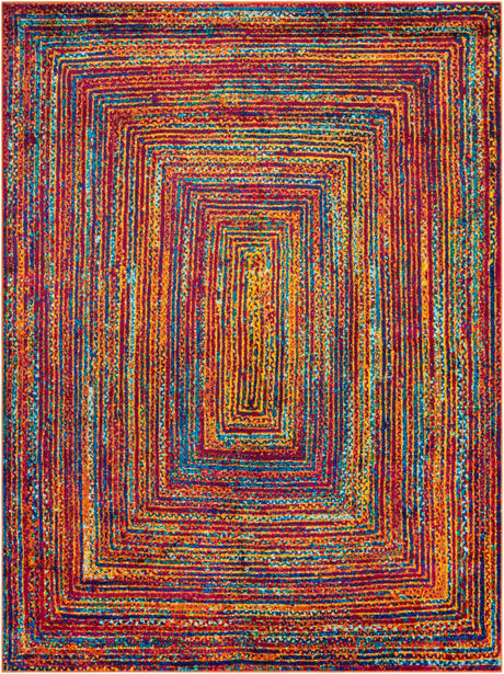 Multicolor 9' x 12' Calypso Rectangle Area Rug 100% Polypropylene With Cotton Backing Colorful Vivid Traditional Design Carpet for Living Office Dining Rooms for Sale at Rug Engine