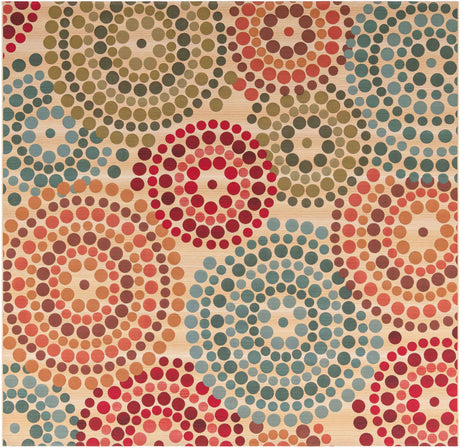 Beige 10' x 10' Outdoor Modern Square Rug