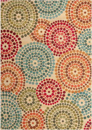 Beige 10' x 14' 1 Outdoor Modern Rectangle Rug