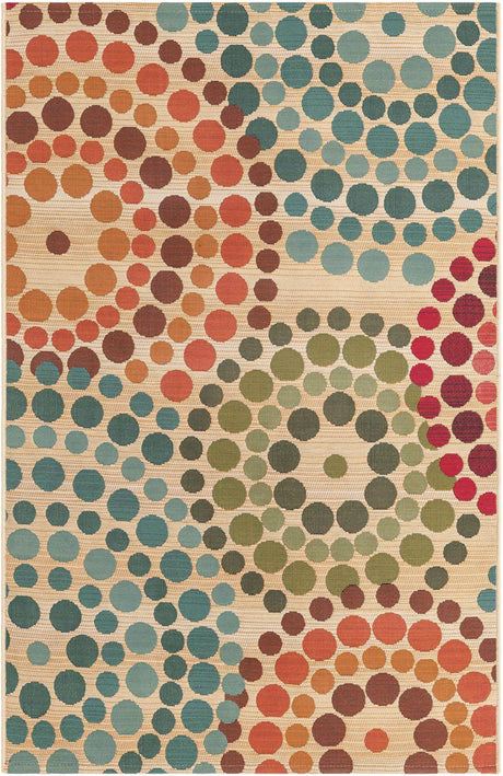 Beige 3' 3 x 5' 3 Outdoor Modern Rectangle Rug