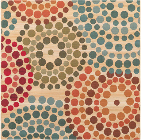 Beige 5' 3 x 5' 3 Outdoor Modern Square Rug