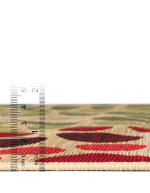 Beige 2' 2 x 3' 1 Outdoor Modern Oval Rug
