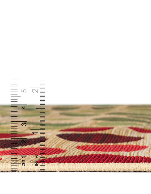 Beige 2' 2 x 3' 1 Outdoor Modern Oval Rug