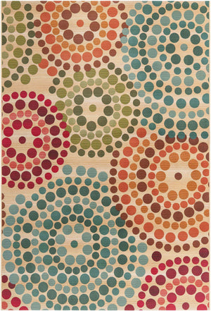 Beige 6' 1 x 9' Outdoor Modern Rectangle Rug
