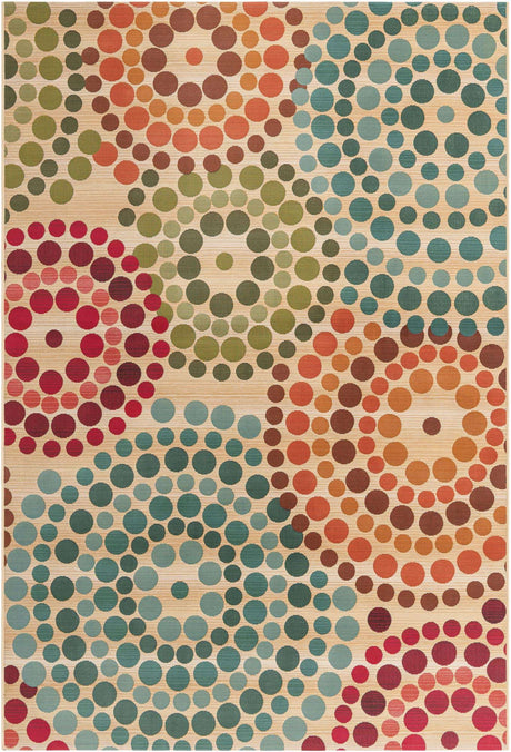 Beige 6' 1 x 9' Outdoor Modern Rectangle Rug