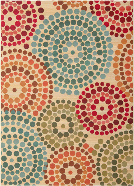 Beige 7' 1 x 10' Outdoor Modern Rectangle Rug
