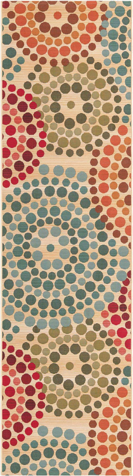 Beige 2' x 8' Outdoor Modern Runner Rug