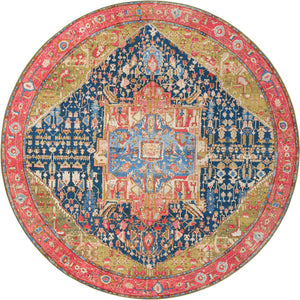 Multicolor 10' x 10' Outdoor Traditional Round Rug