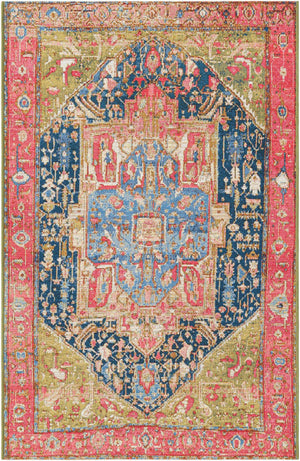 Multicolor 3' 3 x 5' 3 Outdoor Traditional Rectangle Area Rug Weather Resistant for Patio, Deck, Terrace, Balcony, Porch