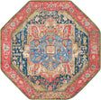 Multicolor 4' 1 x 4' 1 Outdoor Traditional Octagon Rug