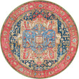 Multicolor 4' 1 x 4' 1 Outdoor Traditional Round Rug