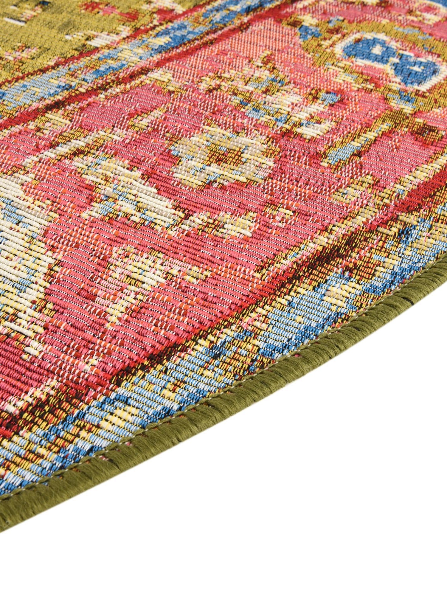 Multicolor 5' 3 x 8' Outdoor Traditional Oval Area Rug Weather Resistant for Patio, Deck, Terrace, Balcony, Porch Classical Design Outside Carpet for Sale at Rug Engine
