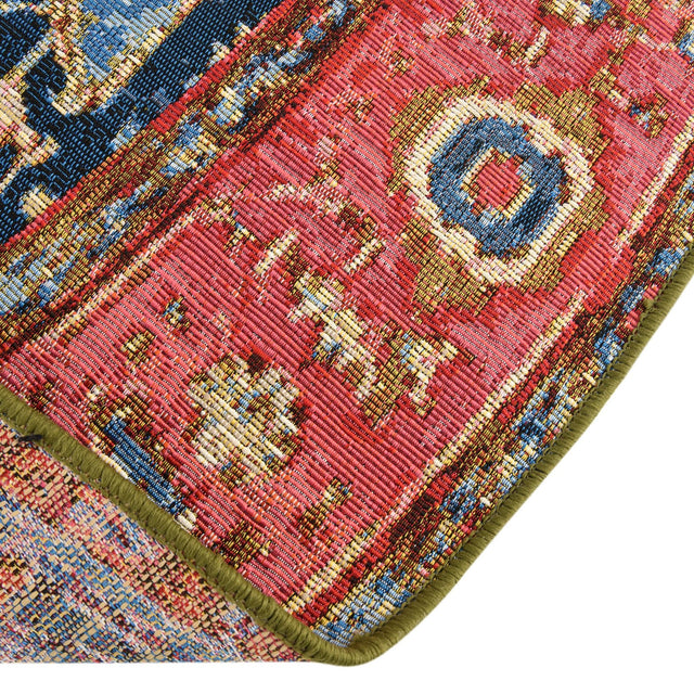 Multicolor 7' 10 x 10' Outdoor Traditional Oval Area Rug Weather Resistant for Patio, Deck, Terrace, Balcony, Porch Classical Design Outside Carpet for Sale at Rug Engine